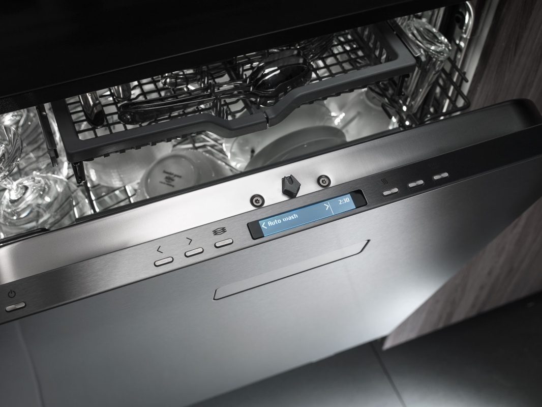 The new generation dishwashers has a true full front with no division between door and panel.